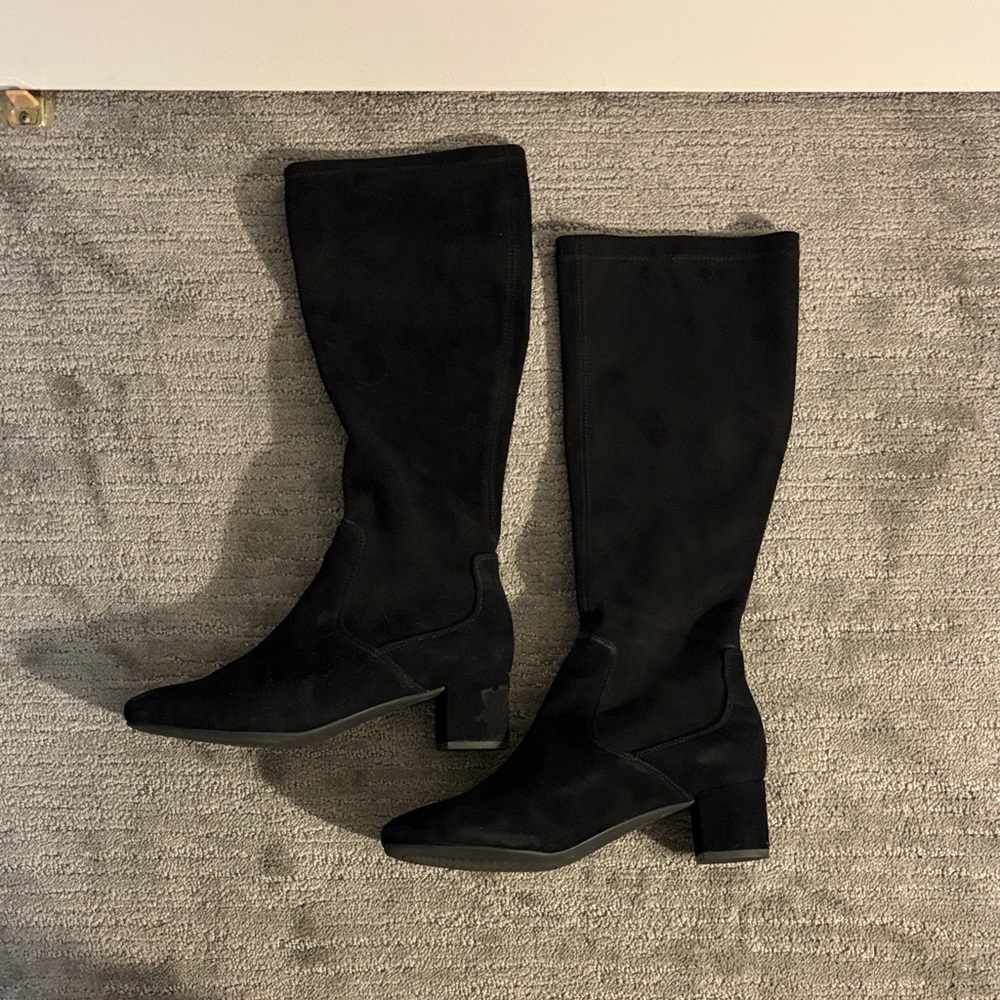 Clarks Black Heeled Mid High Boots